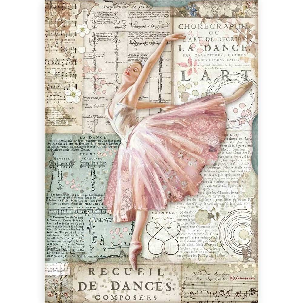 Stamperia Passion Rice Paper A4 Dancer (DFSA4543) Stamperia Passion Rice Paper A4 Dancer (DFSA4543)