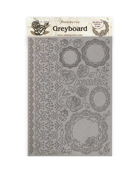 Stamperia Passion Greyboard A4 Lace and Roses (KLSPDA424)*