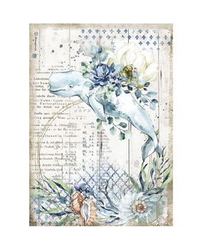 Stamperia Romantic Sea Dream Rice Paper A4 Whale (DFSA4559) Stamperia Romantic Sea Dream Rice Paper A4 Whale (DFSA4559)