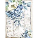Stamperia Romantic Sea Dream Rice Paper A4 Blue Flower (DFSA4560)