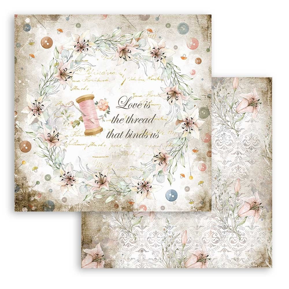 Stamperia Romantic Threads 12x12 Inch Paper Pack (SBBL88) Stamperia Romantic Threads 12x12 Inch Paper Pack (SBBL88)