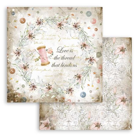 Stamperia Romantic Threads 12x12 Inch Paper Pack (SBBL88) Stamperia Romantic Threads 12x12 Inch Paper Pack (SBBL88)