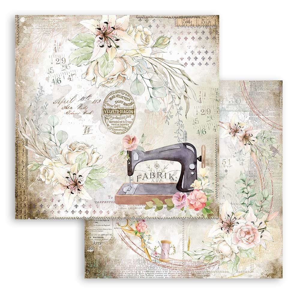 Stamperia Romantic Threads 12x12 Inch Paper Pack (SBBL88) Stamperia Romantic Threads 12x12 Inch Paper Pack (SBBL88)