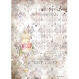 Stamperia Romantic Threads Rice Paper A4 Pink Mannequin (DFSA4564)