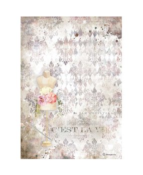 Stamperia Romantic Threads Rice Paper A4 Pink Mannequin (DFSA4564) Stamperia Romantic Threads Rice Paper A4 Pink Mannequin (DFSA4564)