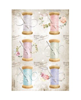 Stamperia Romantic Threads Rice Paper A4 Needle & Thread (DFSA4567) Stamperia Romantic Threads Rice Paper A4 Needle & Thread (DFSA4567)