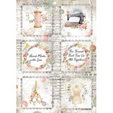 Stamperia Romantic Threads Rice Paper A4 Mini Cards (DFSA4568)