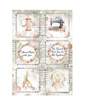 Stamperia Romantic Threads Rice Paper A4 Mini Cards (DFSA4568)