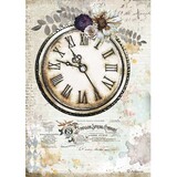 Stamperia Romantic Journal Rice Paper A4 Clock (DFSA4555)