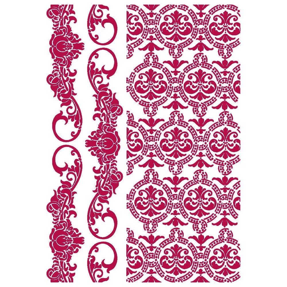 Stamperia Masking Stencil A4 Romantic Journal Border and Texture (KSG458) Stamperia Masking Stencil A4 Romantic Journal Border and Texture (KSG458)