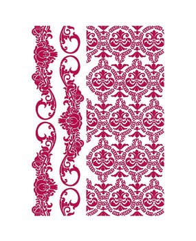 Stamperia Masking Stencil A4 Romantic Journal Border and Texture (KSG458)* Stamperia Masking Stencil A4 Romantic Journal Border and Texture (KSG458)*