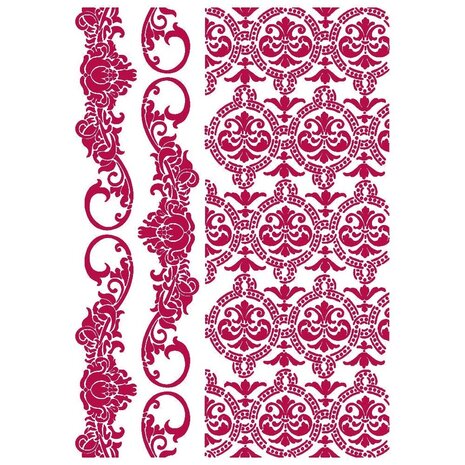 Stamperia Masking Stencil A4 Romantic Journal Border and Texture (KSG458) Stamperia Masking Stencil A4 Romantic Journal Border and Texture (KSG458)
