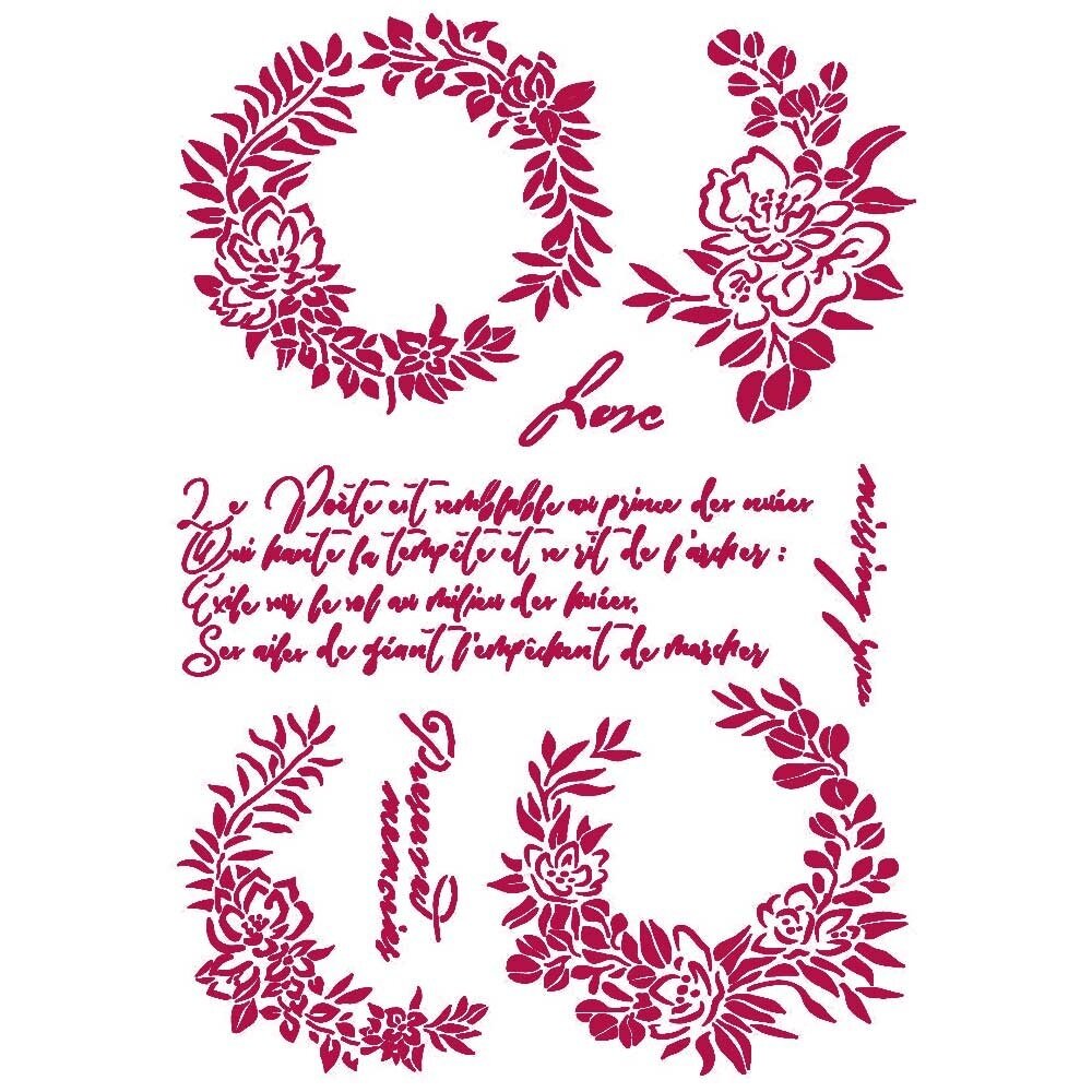 Stamperia Masking Stencil A4 Romantic Journal Garlands Love (KSG461) Stamperia Masking Stencil A4 Romantic Journal Garlands Love (KSG461)