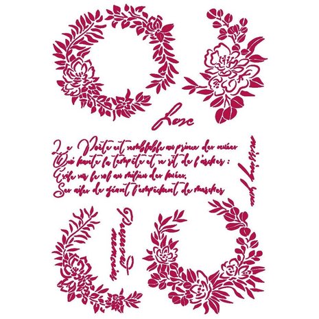 Stamperia Masking Stencil A4 Romantic Journal Garlands Love (KSG461) Stamperia Masking Stencil A4 Romantic Journal Garlands Love (KSG461)