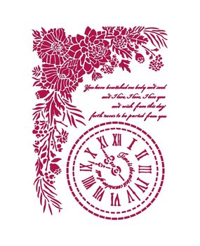 Stamperia Masking Stencil A4 Romantic Journal Clock (KSG465)* Stamperia Masking Stencil A4 Romantic Journal Clock (KSG465)*