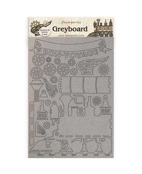 Stamperia Voyages Fantastiques Greyboard A4 Train (KLSPDA426)*