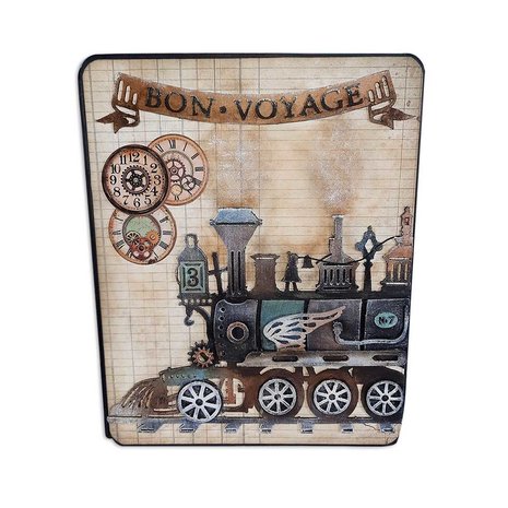 Stamperia Voyages Fantastiques Greyboard A4 Train (KLSPDA426)