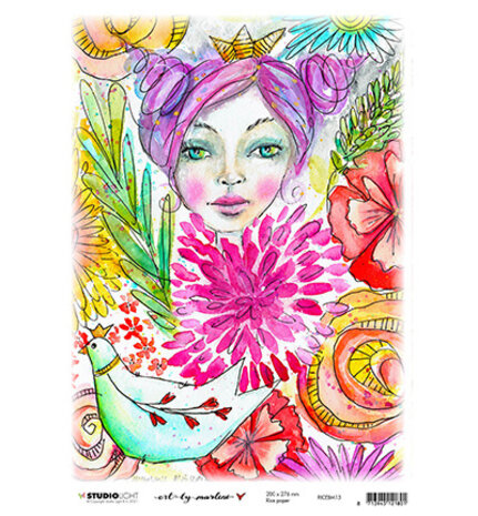 Studio Light Marlene's World A4 Rice Paper (RICEBM13) Studio Light Marlene's World A4 Rice Paper (RICEBM13)