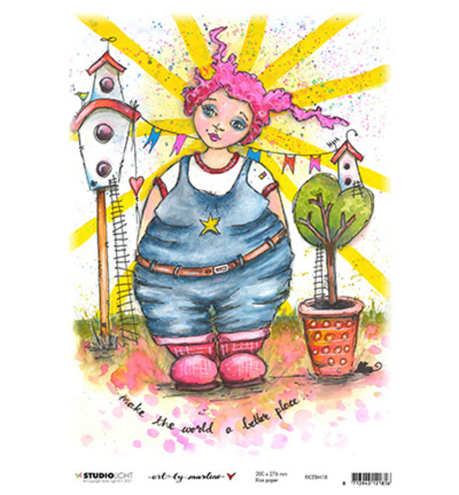 Studio Light Marlene's World A4 Rice Paper (RICEBM18) Studio Light Marlene's World A4 Rice Paper (RICEBM18)