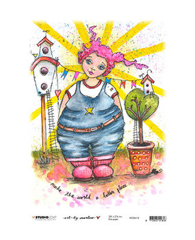 Studio Light Marlene's World A4 Rice Paper (RICEBM18) Studio Light Marlene's World A4 Rice Paper (RICEBM18)