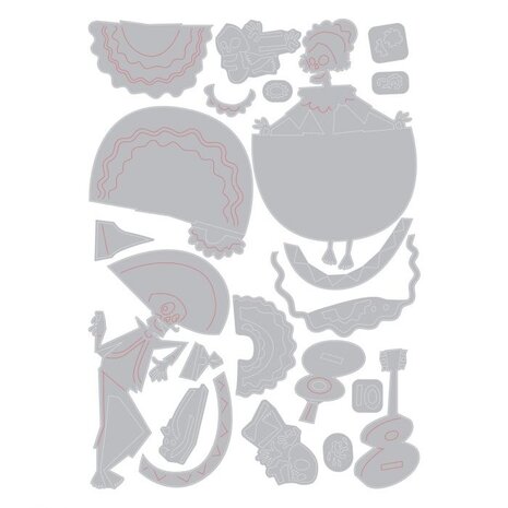 Sizzix Thinlits Alterations Die Set 21PK Day of the Dead (664969)