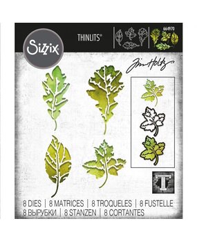 Sizzix Thinlits Alterations Die Set 8PK Leaf Print (664970)