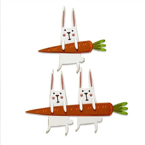 Sizzix Thinlits Alterations Die Set 11PK Carrot Bunny (665213)