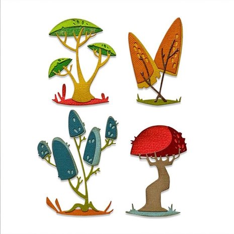 Sizzix Thinlits Alterations Die Set 5PK Funky Toadstools (665216)