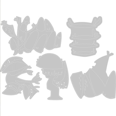 Sizzix Thinlits Alterations Die Set 5PK Funky Toadstools (665216)