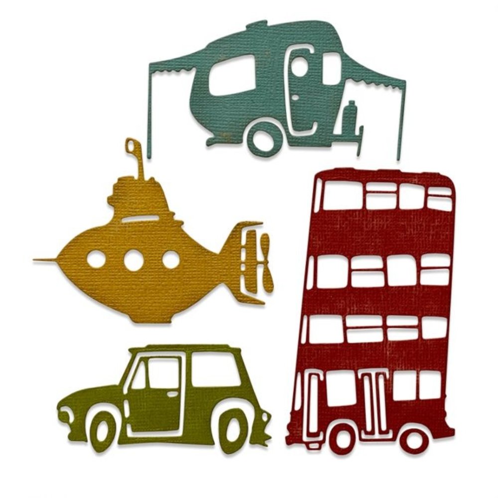 Sizzix Thinlits Alterations Die Set 4PK Wacky Transport #1 (665220) Sizzix Thinlits Alterations Die Set 4PK Wacky Transport #1 (665220)