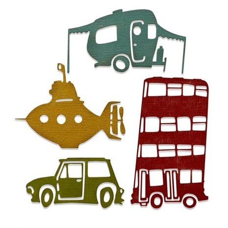 Sizzix Thinlits Alterations Die Set 4PK Wacky Transport #1 (665220) Sizzix Thinlits Alterations Die Set 4PK Wacky Transport #1 (665220)