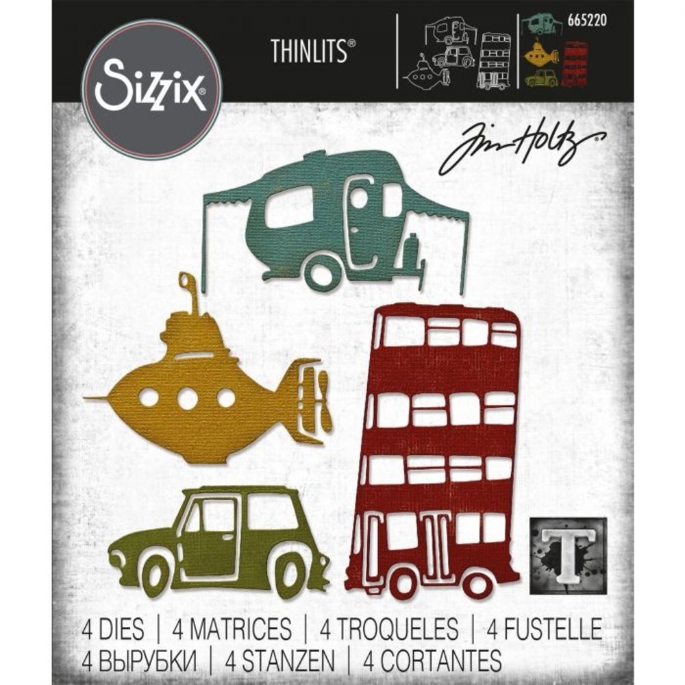 Sizzix Thinlits Alterations Die Set 4PK Wacky Transport #1 (665220) Sizzix Thinlits Alterations Die Set 4PK Wacky Transport #1 (665220)