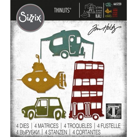 Sizzix Thinlits Alterations Die Set 4PK Wacky Transport #1 (665220) Sizzix Thinlits Alterations Die Set 4PK Wacky Transport #1 (665220)