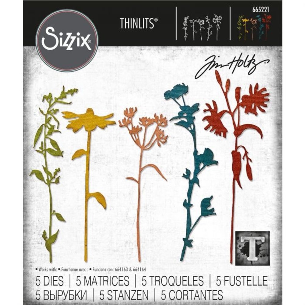 Sizzix Thinlits Alterations Die Set 5PK Wildflower Stems #3 (665221) Sizzix Thinlits Alterations Die Set 5PK Wildflower Stems #3 (665221)