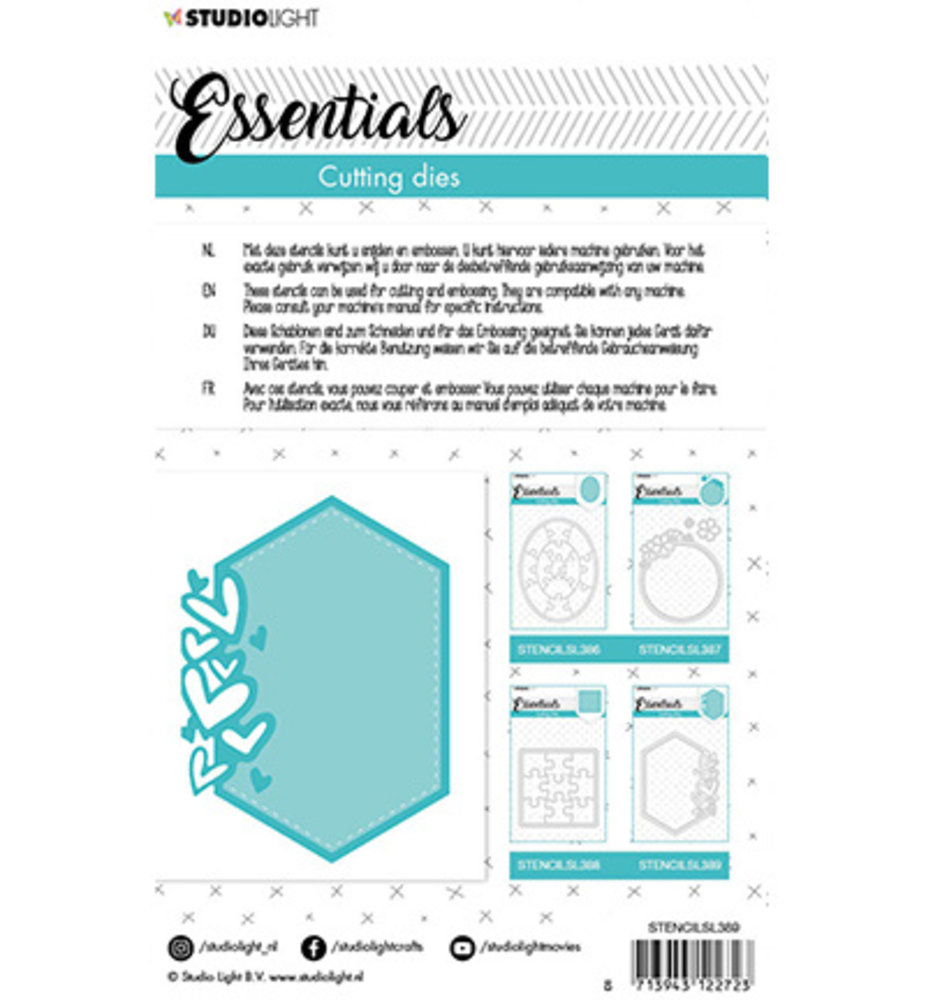 Studio Light Essentials Snijmal Small shape hexagon hearts (STENCILSL389) Studio Light Essentials Snijmal Small shape hexagon hearts (STENCILSL389)