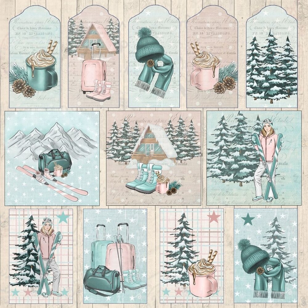 Reprint Cozy Winter Collection 12x12 Inch Paper pack (CRP029)