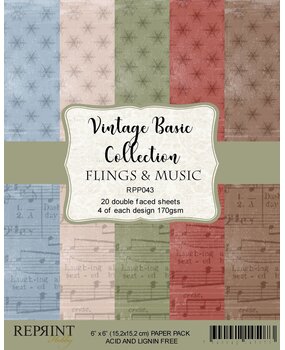 Reprint Flings & Music Vintage Basic Collection 6x6 Inch Paper Pack (RPP043) Reprint Flings & Music Vintage Basic Collection 6x6 Inch Paper Pack (RPP043)