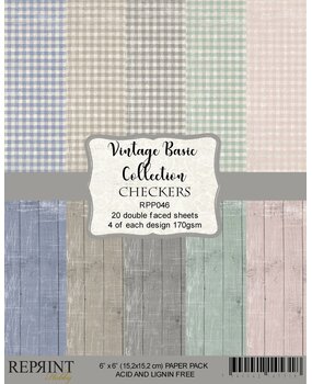 Reprint Checkers Vintage Basic Collection 6x6 Inch Paper Pack (RPP046) Reprint Checkers Vintage Basic Collection 6x6 Inch Paper Pack (RPP046)