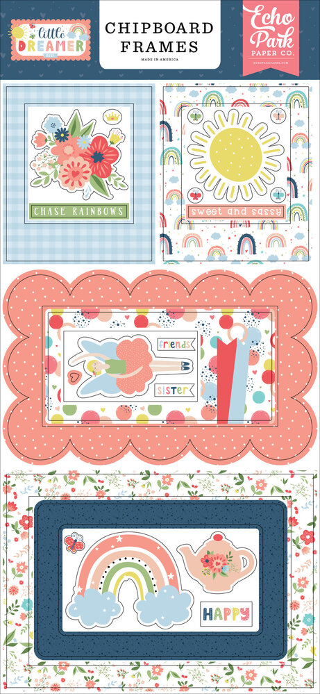 Echo Park Little Dreamer Girl 6x13 Inch Chipboard Frames (LD237065) Echo Park Little Dreamer Girl 6x13 Inch Chipboard Frames (LD237065)