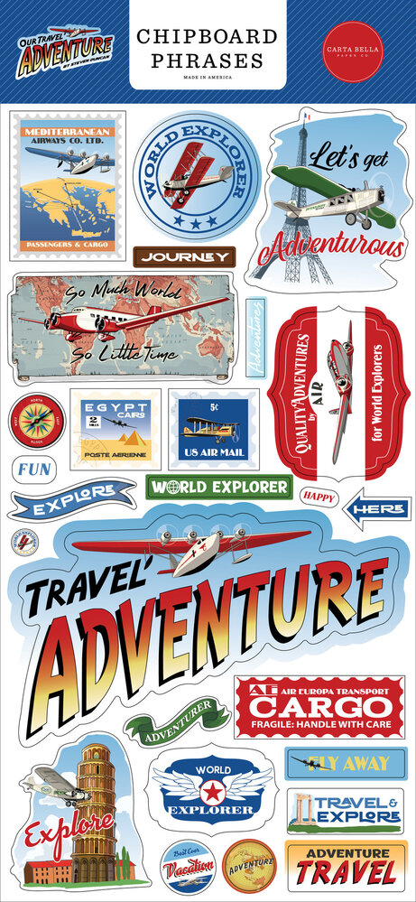 Carta Bella Our Travel Adventure 6x13 Inch Chipboard Phrases (CBOTA131022) Carta Bella Our Travel Adventure 6x13 Inch Chipboard Phrases (CBOTA131022)