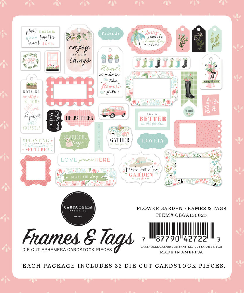 Carta Bella Flower Garden Ephemera Frames & Tags (CBGA130025) Carta Bella Flower Garden Ephemera Frames & Tags (CBGA130025)
