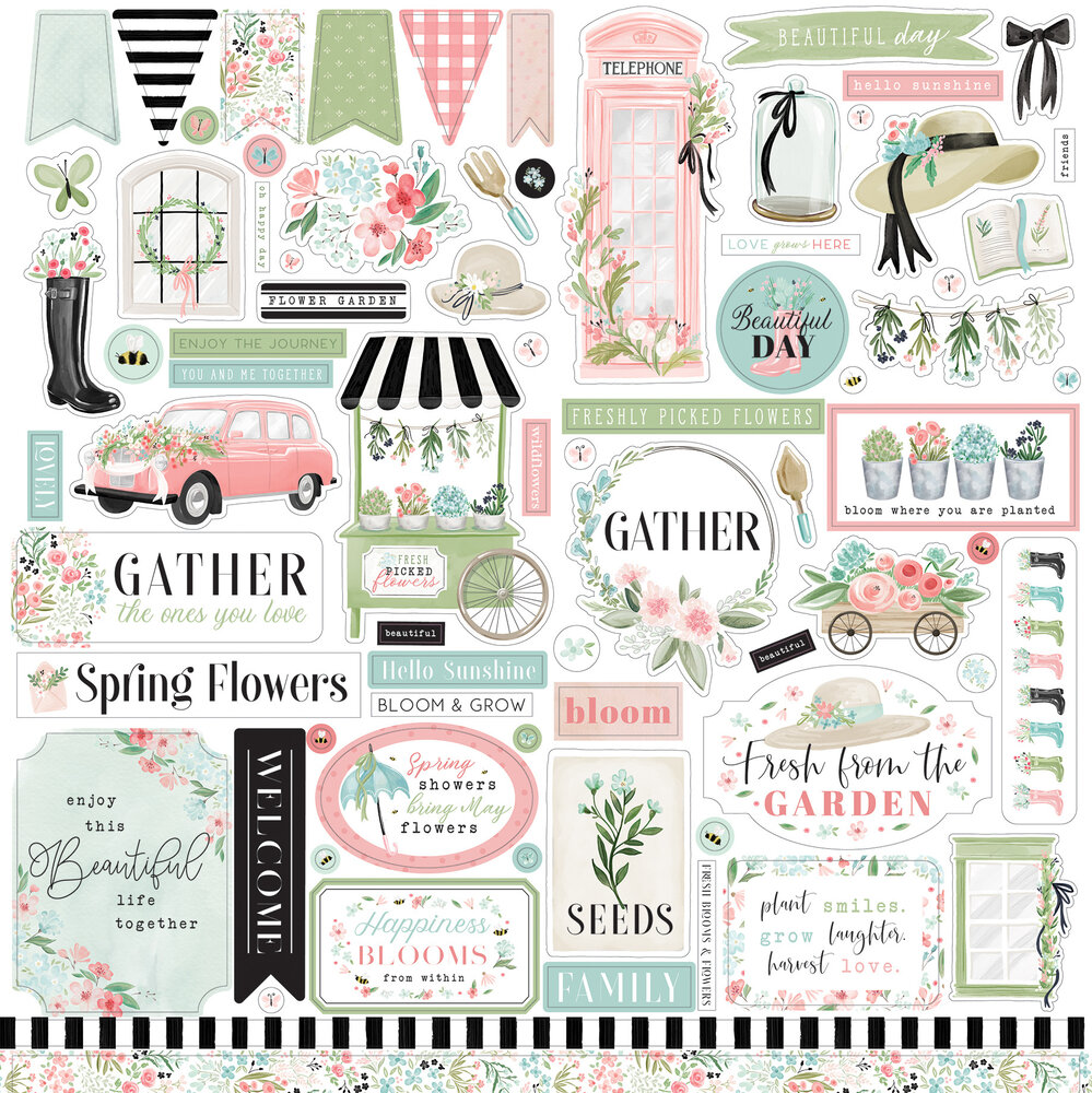 Carta Bella Flower Garden 12x12 Inch Element Sticker (CBGA130014)