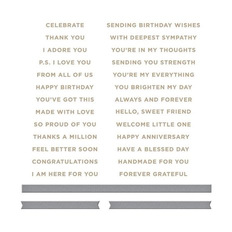 Spellbinders Mini Everyday Sentiments Glimmer Hot Foil Plate (GLP-260) Spellbinders Mini Everyday Sentiments Glimmer Hot Foil Plate (GLP-260)