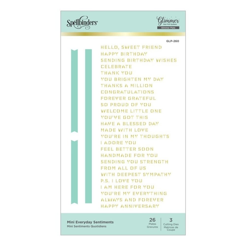 Spellbinders Mini Everyday Sentiments Glimmer Hot Foil Plate (GLP-260) Spellbinders Mini Everyday Sentiments Glimmer Hot Foil Plate (GLP-260)