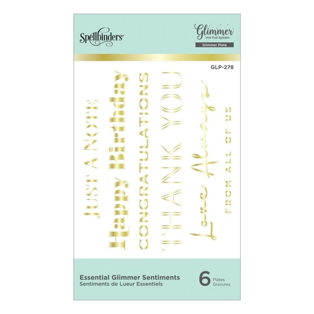 Spellbinders Essential Glimmer Sentiments Glimmer Hot Foil Plate (GLP-278) Spellbinders Essential Glimmer Sentiments Glimmer Hot Foil Plate (GLP-278)