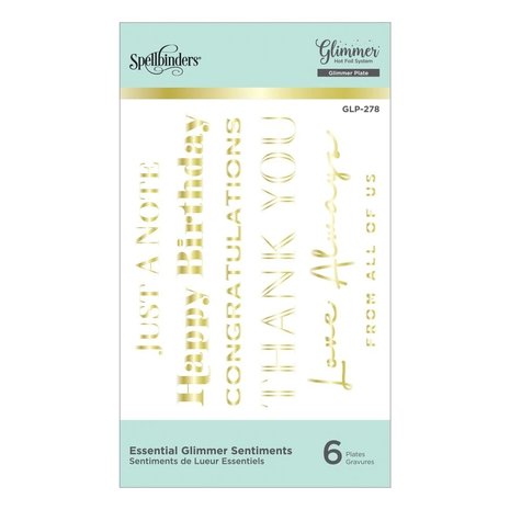 Spellbinders Essential Glimmer Sentiments Glimmer Hot Foil Plate (GLP-278) Spellbinders Essential Glimmer Sentiments Glimmer Hot Foil Plate (GLP-278)