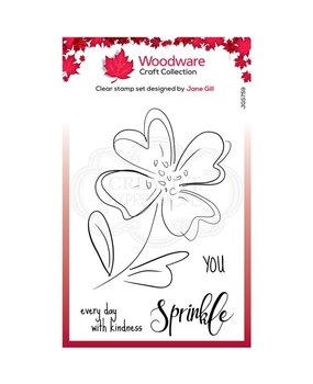 Woodware Singles Poppy schets Clear Stamp Set (JGS759)
