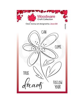 Woodware Singles Schets dahlia Clear Stamp Set (JGS761)