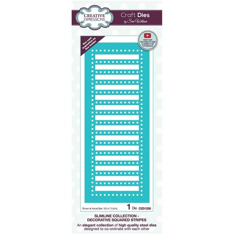 Creative Expressions Slimline Decorative Squared Stripes Frames Dies (CED1255) Creative Expressions Slimline Decorative Squared Stripes Frames Dies (CED1255)