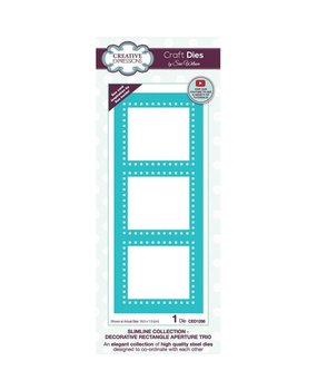 Creative Expressions Slimline Decorative Rectangle Aperture Trio Frames Dies (CED1256) Creative Expressions Slimline Decorative Rectangle Aperture Trio Frames Dies (CED1256)